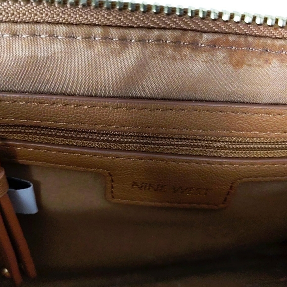 Nine West Gold Studded Adj. Strap Crossbody Bag - Picture 7 of 8